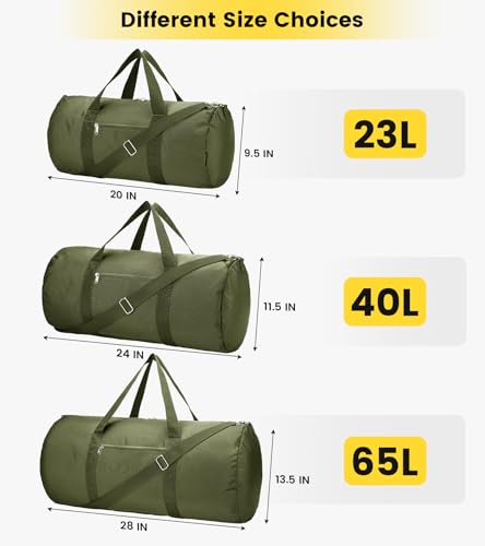 Vorspack 20 Inches Green Foldable Gym Duffel Bag for Men Women