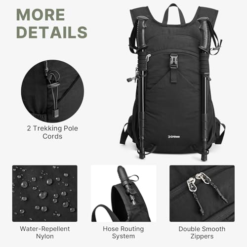 20L Hiking Backpack with Waist Strap for Women Men - Black Variation