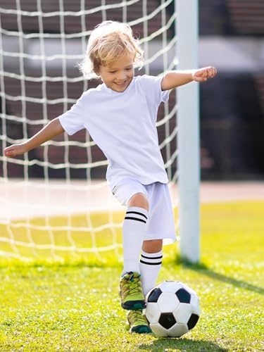 Kids Soccer Shin Guards and Socks Set - Black, Large - Toddler & Youth