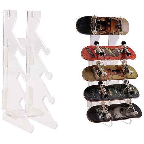 Fingerboard Display Rack,Pro Finger Skateboard Storage Stand,Transparent Acrylic Finger Board Racks