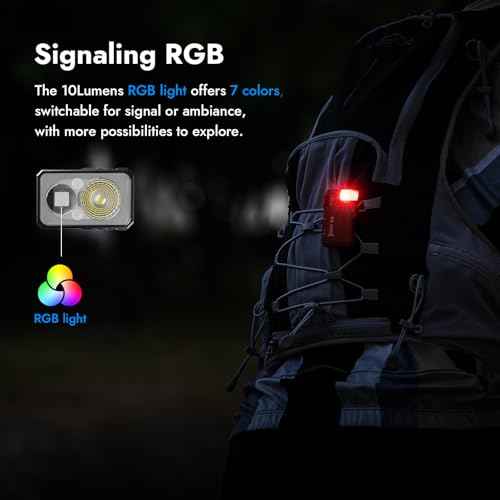 WUBEN G5 Rechargeable EDC Flashlight, 400 Lumens Dual Light Sources Mini Flashlight with RGB Light, Portable Flat Pocket Flashlights, Magnetic Keychain Flashlight for Outdoor Home Emergencies (Black)