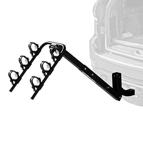 Retrospec Lenox 2-5 - Bike Hitch Rack for Cars, Trucks, SUVs with 2¡± Hitch | Foldable Steel Frame with Anti-Rattle Adapter, Tie Down Cradles and Straps - Fits Most Frames