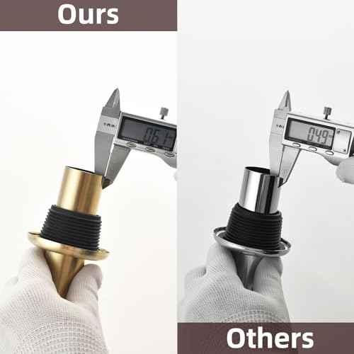 Brushed Gold 1-1/4 Thickened Brass P Trap Set No Overflow - Bathroom Sink Plumbing