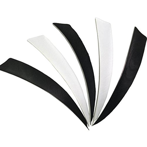 50pcs 4-Inch Shield Cut Turkey Feather Arrow Fletchings Right Wing White
