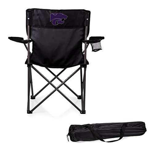 PICNIC TIME NCAA PTZ Camp Chair, Picnic Chair, Beach Chair with Carrying Bag, (Black)