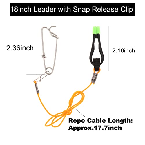 Fishing Line Release Clips with 17 Inch Leader Pack of 2