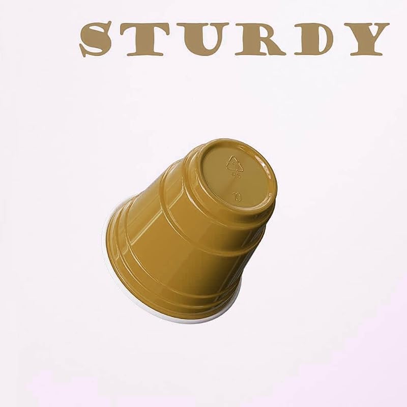 2 oz Mini Gold Shot Cups (100 Ct) - Disposable Party Tastings Cups, Gold