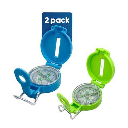 TurnOnSport Lensatic Compass - Hiking & Camping Navigation - Orienteering & Map Reading - Boy Scout & Professional Field Compass