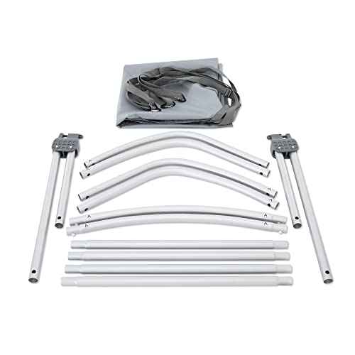Intex Bimini Top Sun Shade Canopy Cover with Aluminum Frame for Mariner, Seahawk, Excursion, & Challenger Boat Models, Accessory Only, Gray