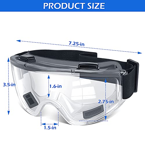 Anti-Fog Safety Goggles ANSI Z87.1 Glasses, Clear Protective Eyewear for Lab and Work