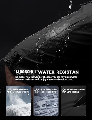 Moosehill Men's Cargo Long Shorts - 3/4 Length Quick-Dry Hiking Pants - Black 40