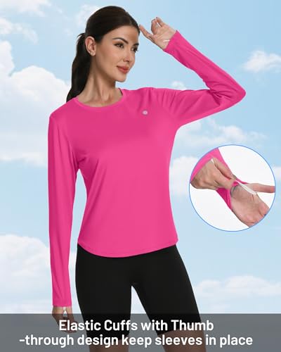 Women's Sun Shirt Long Sleeve UPF 50+ Rash Guard - X-Small Rose Red
