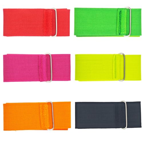 6 Pack Outdoor Three-Legged Race Bands for Team Games - Multicolor, 3-Leg Race Bands for Adults & Kids (Variation 6)