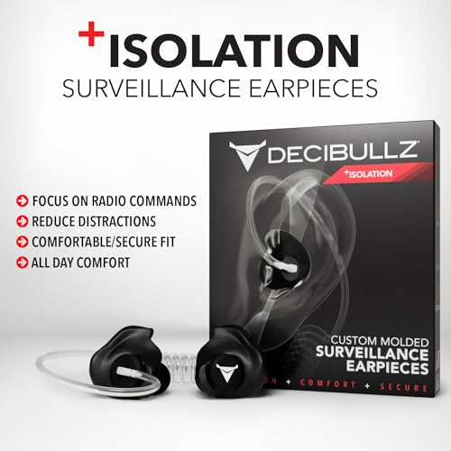 Two-Way Radio Headset with Custom Molded Ear Tips for Surveillance and Security