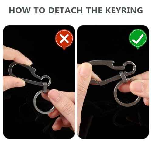 3 Pcs Titanium Carabiner Keychain Clip Hook Small Backpack Clip Heavy Duty Keychain Grips Backpack Clasps Carabin Anti Lost Quick Release Key Chain Organizer with Key Ring
