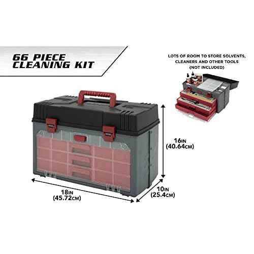 Allen Company Krome Universal Gun Cleaning Kit - Handgun, Rifle, and Shotgun Cleaner - 66-Piece - Gun Accessories for Men and Women,Black/Red