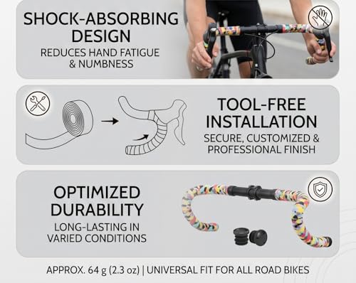 Shock Absorbing Bicycle Handlebar Tape for Road Cycling Comfort