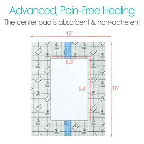 12"x15.7" Waterproof Shower Cover Incision Bandages for Large Wound with No Glue On The Center Adhesive Transparent Shower Protector Post Surgical Water Barrier Guard Pack of 7