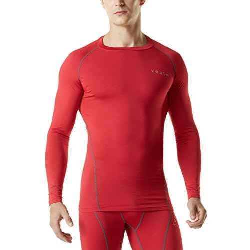 TSLA Men's Thermal Long Sleeve Compression Shirts, Athletic Base Layer Top, Winter Gear Running T-Shirt