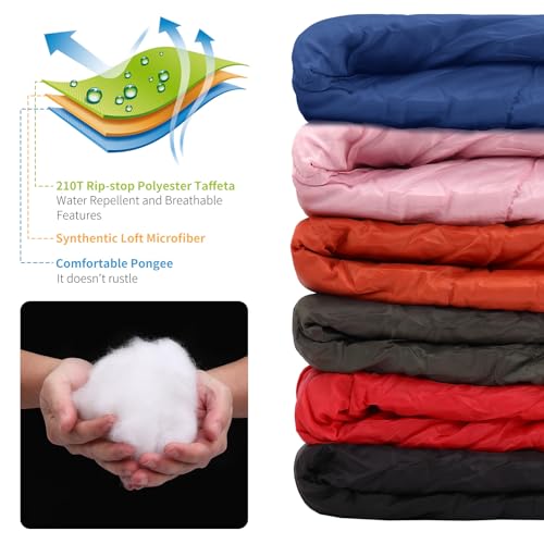 Lightweight Sleeping Bag, 3 Season Ultralight Backpacking Sleeping Bag - Compact Comfortable Waterproof for Outdoor, Camping, Traveling, Summer, Hiking