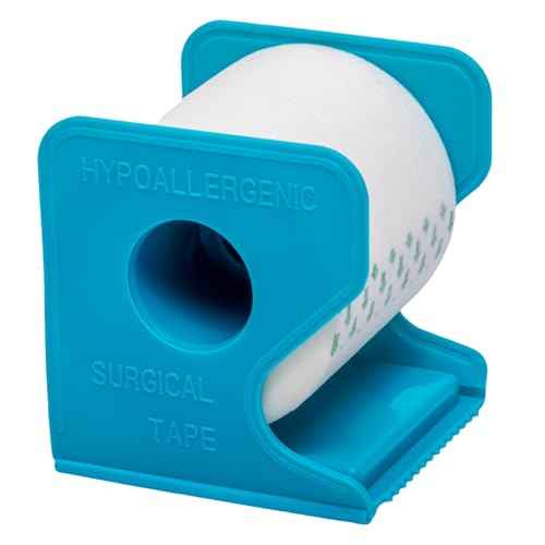 Vakly Paper Medical Tape with Dispenser 2"x10 Yards for Emergency First Aid [4 Rolls + Dispenser] Lightweight Breathable Microporous Adhesive Latex Free Hypoallergenic Bandage & Wound Dressing Tape