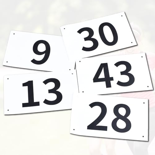 Race Bibs Running Numbers with Safety Pins, Tyvek 4x7 Inch Large Numbers 1-500 - Black & White Variation