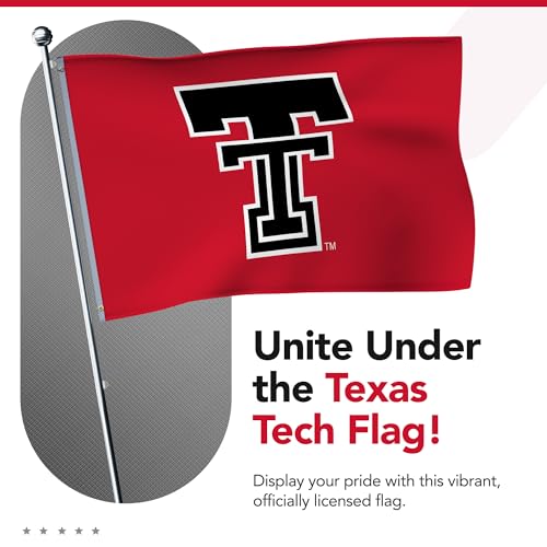 Nylon Texas Tech Red Raiders Flag - NCAA Licensed - 3' x 5' - Red, White, Black