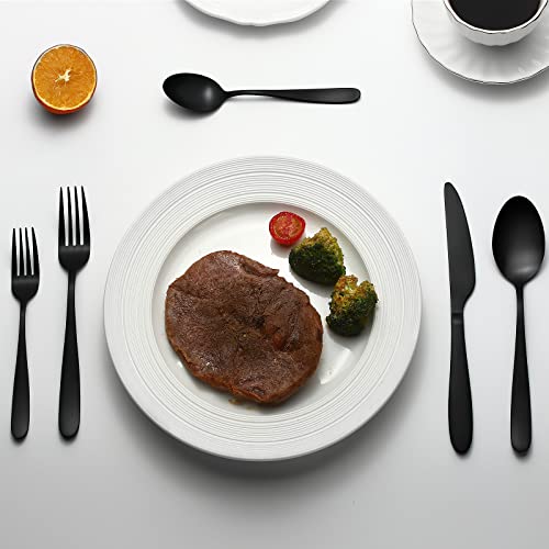 Compralo Matte Black Silverware Set for 8 - 40 Piece Stainless Steel Cutlery