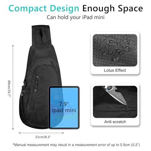 TITECOUGO Small Sling Bag, Lightweight Crossbody Backpack for Men Women, Shoulder Bag for Sports and Outdoor