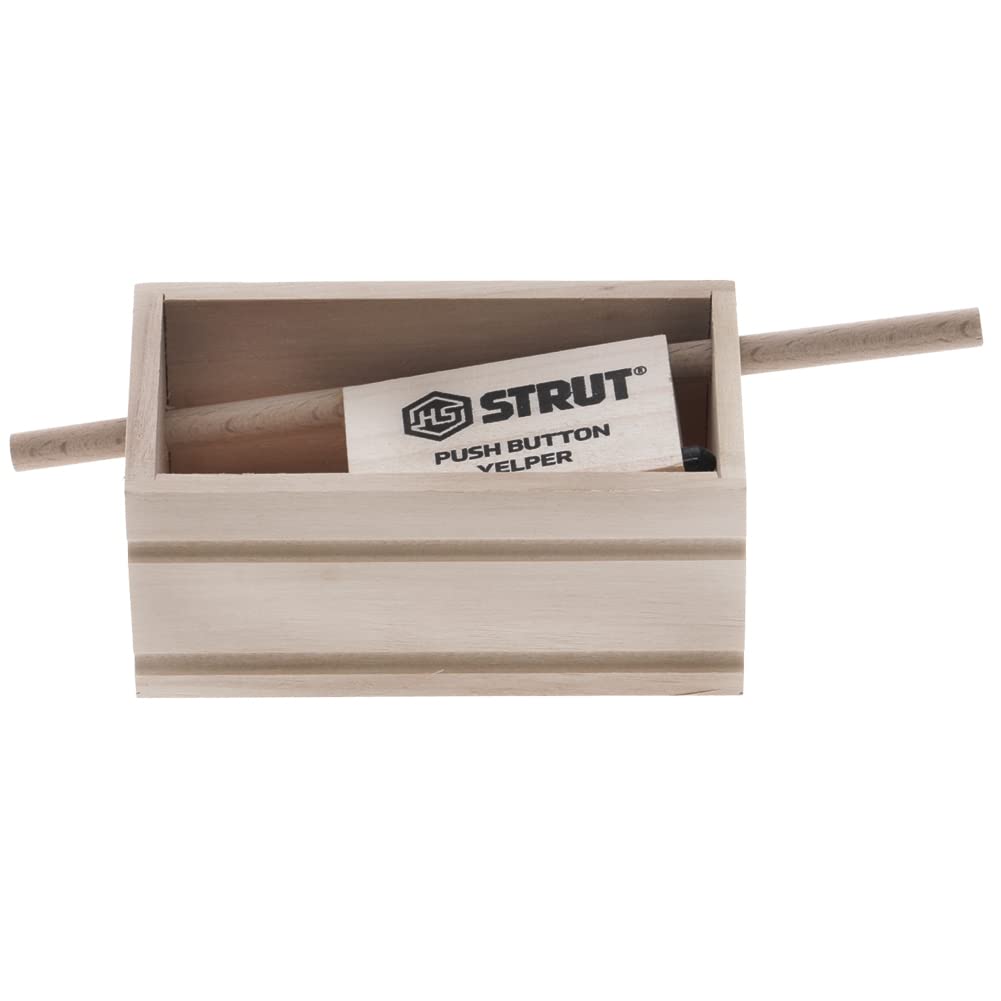 HUNTERS SPECIALTIES HS Strut Push Button Yelper Poplar Walnut Hand Tuned Compact Hunting Realistic Soft Clucks Purrs Tree Talk Wild Turkey Call Brown