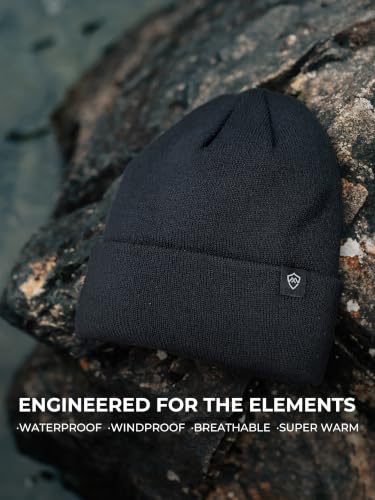 DexShell Waterproof Beanie Hat - Black Thermal Fleece-Lined Winter Cap