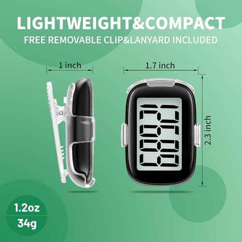 Pedometer Walking Simple 3D Step Counter with Clip and Lanyard, Activities Fitness Tracker Without Smartphone, Accurate Step Tracker for Women, Men, Seniors