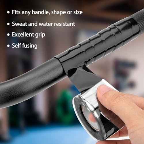 2 Rolls Grip Tape, 1IN X 10FT Grip Tape for Handles, Silicone Rubber Wrap for Pull Up Bars, Sports, Dumbbells, Barbells, Gym Equipment and Tools