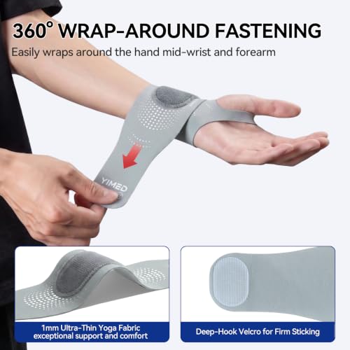 Ultra-Thin Wrist Support Brace for Carpal Tunnel Pain Relief Grey