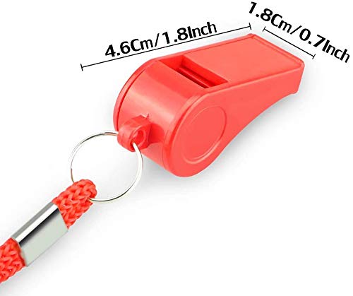 Fya Whistle, Red Emergency Whistle with Lanyard, 2PCS Super Loud Plastic Whistles Perfect for Self-Defense, Lifeguard and Emergencies