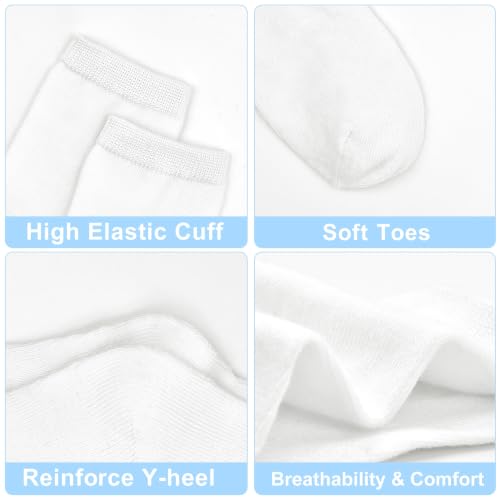 Kids Socks 12 Pairs Crew Socks for Toddler Boys Girls 1-14 Years - Variation: 7-10 Years, Black & White