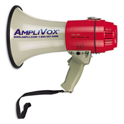 - MityMeg Piezo Dynamic Megaphone, 15W, 5/8 Mile Range