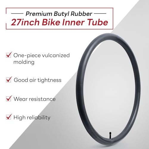 27x1 1/4-1 3/8 Bike Tube - Replacement Bicycle Inner Tube for Mountain & Road Bikes