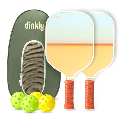 Pickleball Paddles Set of 2/4 - USAPA Approved, Graphite Surface, Yellow Sunset & Dark Green