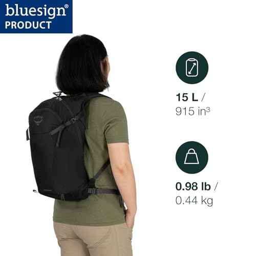 Osprey Sportlite 15L Lightweight Hiking Backpack for Men and Women, Alkaline/Hotspot Pink