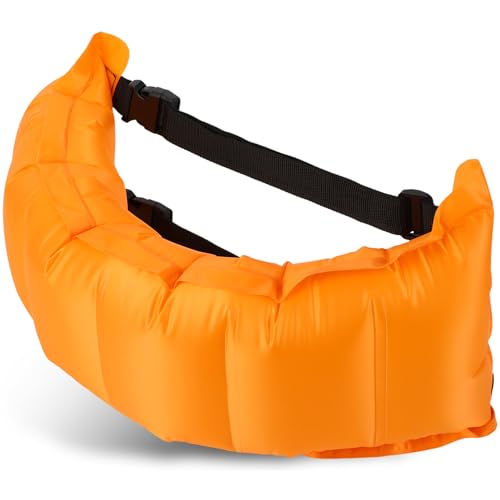 Adult Inflatable Swim Belt with Adjustable Waist Belt - Orange / Solid