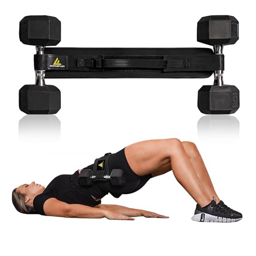 Black Adjustable Hip Thrust Belt for Glute Workouts - Portable Weight Belt