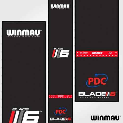 Winmau Darts Mat - Pro Zone Precision Blade 6 Soft Feel Dart Mat with Raised Integrated Oche Line for Steel Tip - Floor Mat Protection for Dart Board