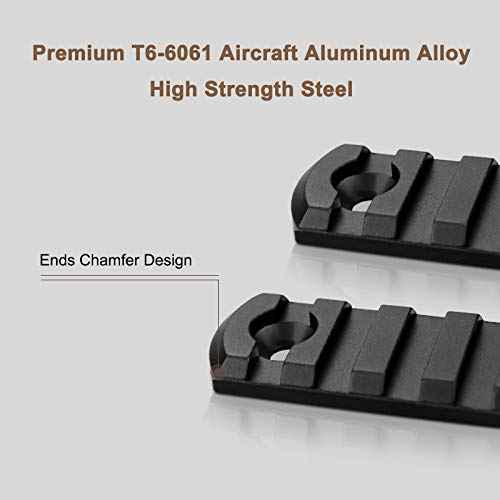 Single Picatinny Aluminum Accessory Rail Set 3 5 7 9 11 13 Slots with 13 T-Nuts & Screws, 6 Wrench-Rounded Corner