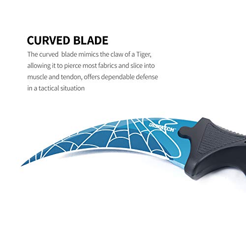 Dispatch Karambit Knife Fixed Blade Tactical Camping Tool Blue Pattern