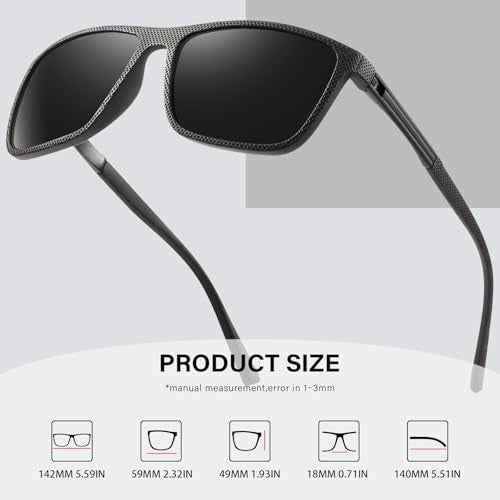 Polarized Sunglasses for Men Classic Lightweight Driving Fishing Golf Sun Glasses UV Protection Goggles