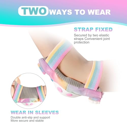 Rainbow Unicorn Kids Knee Pads for Girls and Boys - Small Dazzling Style
