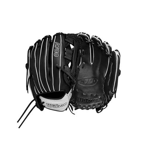 Wilson 2024 A700 12" Infield Fastpitch Glove - Black/White, Right Hand Throw