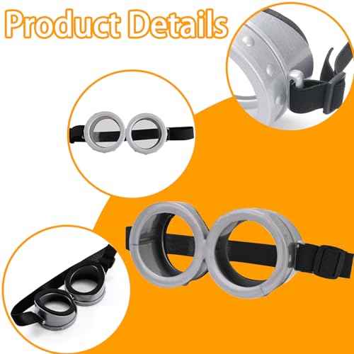 12PCS Halloween Costume Accessories Yellow Beanie Knit Hat Goggles Glasses Gloves for Halloween Cosplay Set