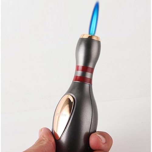 Cool Bowling Lighter, Torch Jet Flame Butane Lighters, Refillable Adjustable Flame, Gift for Men and Girl Candles Camping (No Butane Fuel) Refillable